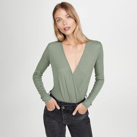 Adriano Goldschmied Lola Bodysuit Fresh Thyme Green Size Large NEW NWT - Picture 1 of 7